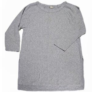 Eyelash Uber Soft Tunic Sweater Sz Small Gray Heather 3/4 sleeve